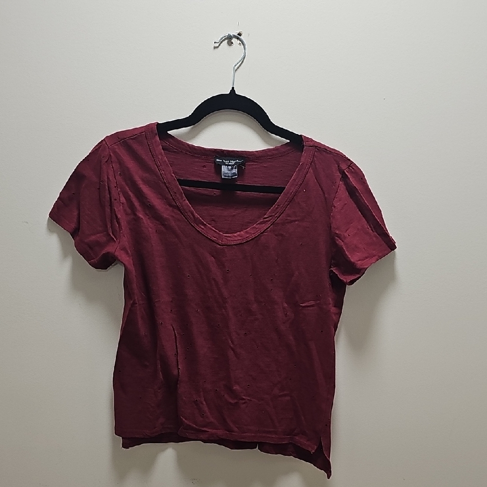 See You Monday Burgundy V-Neck Tee